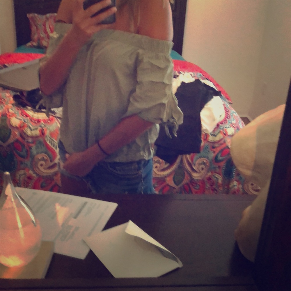 Olive off the shoulder top
